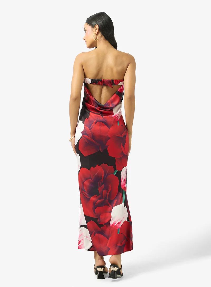 Ginger Bandeau Floral Maxi Dress